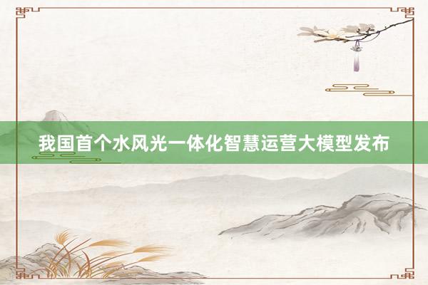 我国首个水风光一体化智慧运营大模型发布