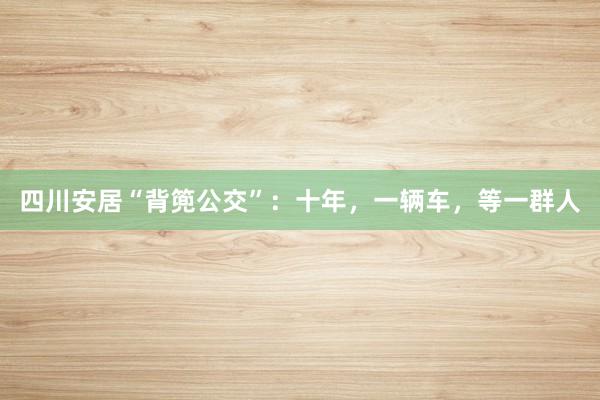 四川安居“背篼公交”：十年，一辆车，等一群人