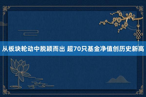 从板块轮动中脱颖而出 超70只基金净值创历史新高