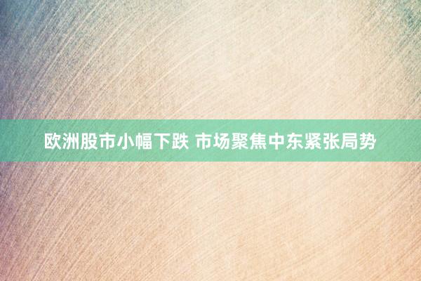 欧洲股市小幅下跌 市场聚焦中东紧张局势