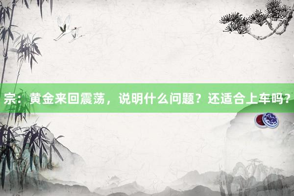 宗：黄金来回震荡，说明什么问题？还适合上车吗？