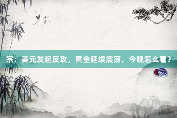 宗：美元发起反攻，黄金延续震荡，今晚怎么看？