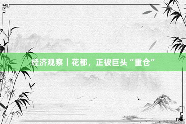 经济观察｜花都，正被巨头“重仓”