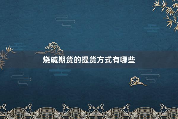 烧碱期货的提货方式有哪些