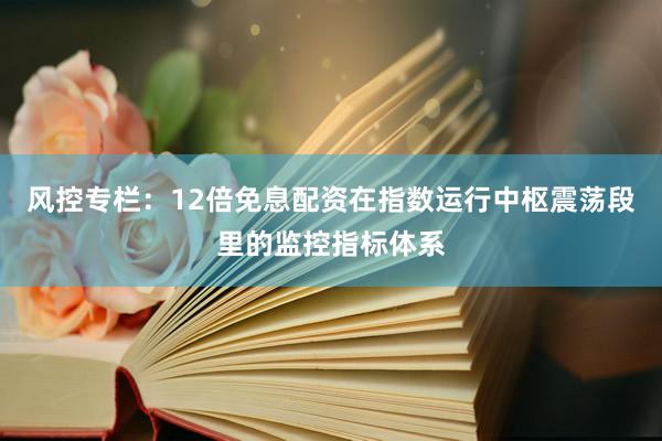 风控专栏：12倍免息配资在指数运行中枢震荡段里的监控指标体系