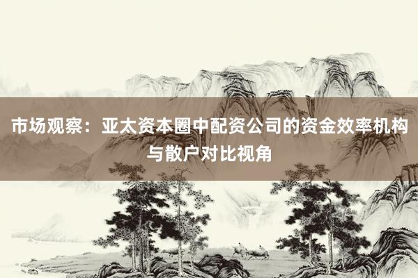 市场观察：亚太资本圈中配资公司的资金效率机构与散户对比视角