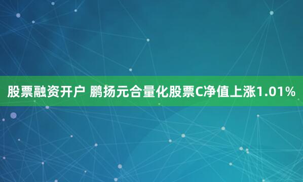 股票融资开户 鹏扬元合量化股票C净值上涨1.01%