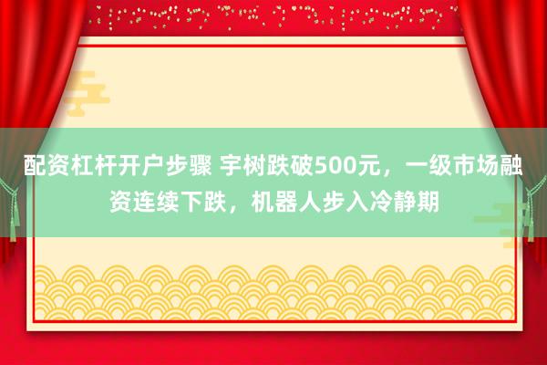 配资杠杆开户步骤 宇树跌破500元,一级市场融资连续下跌,机器人步入冷静期