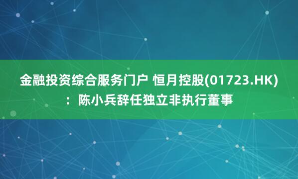 金融投资综合服务门户 恒月控股(01723.HK)：陈小兵辞任独立非执行董事