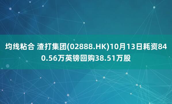 均线粘合 渣打集团(02888.HK)10月13日耗资840.56万英镑回购38.51万股