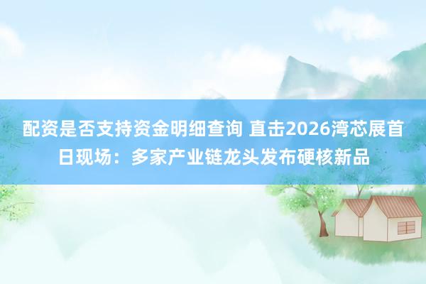 配资是否支持资金明细查询 直击2026湾芯展首日现场：多家产业链龙头发布硬核新品