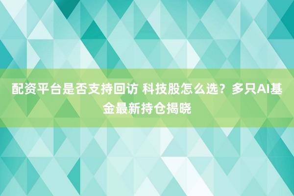 配资平台是否支持回访 科技股怎么选？多只AI基金最新持仓揭晓